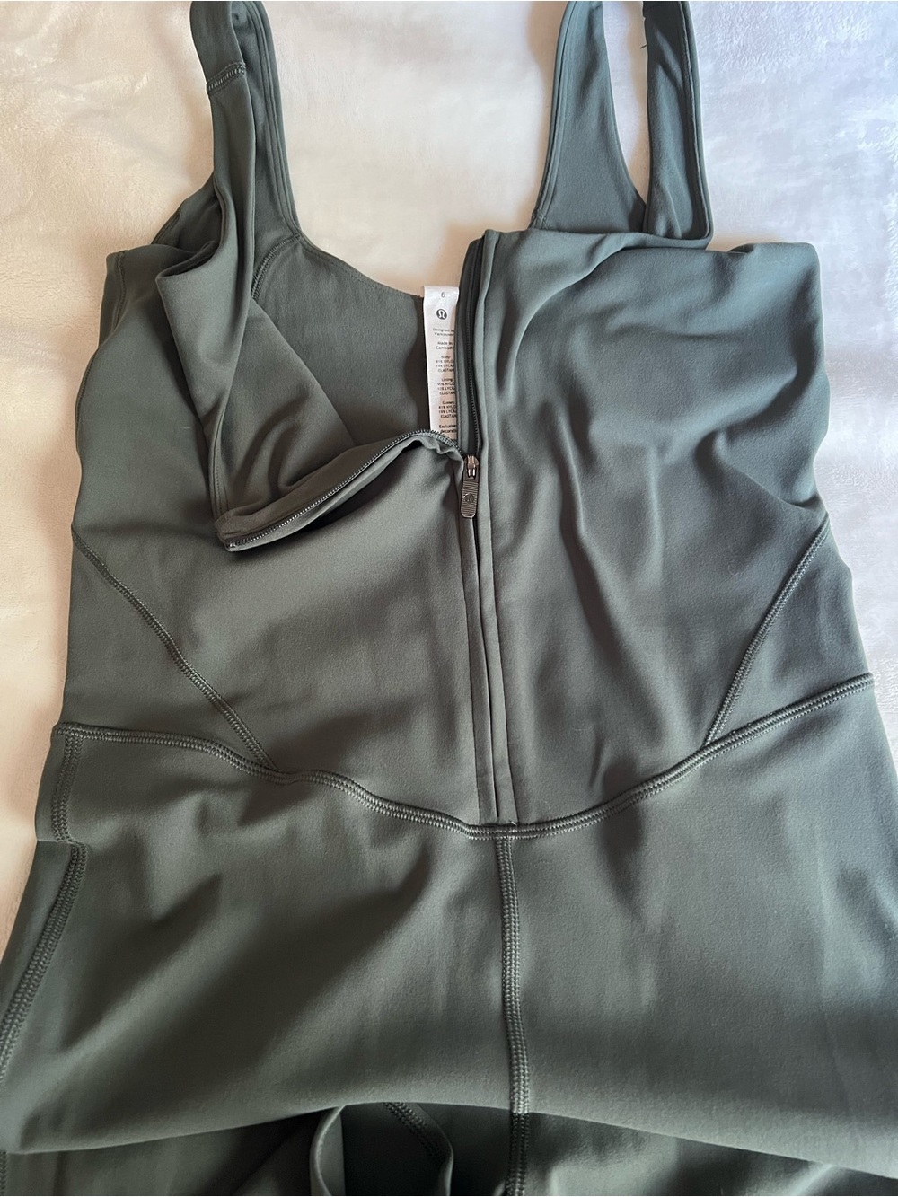 lululemon athletica Women’s Olive Green Front-Zip One-Piece - Picture 1 of 5